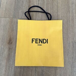 Fendi Medium Yellow Paper Shopping Bag
